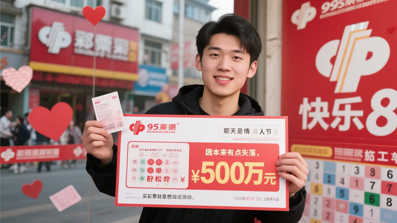 95后小伙情人节喜中快乐8游戏500万：仍单身待缘